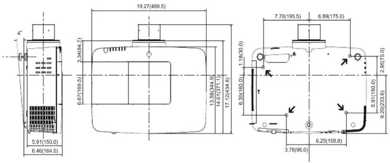 EIKI LC-WUL100A - Dimensions - 2