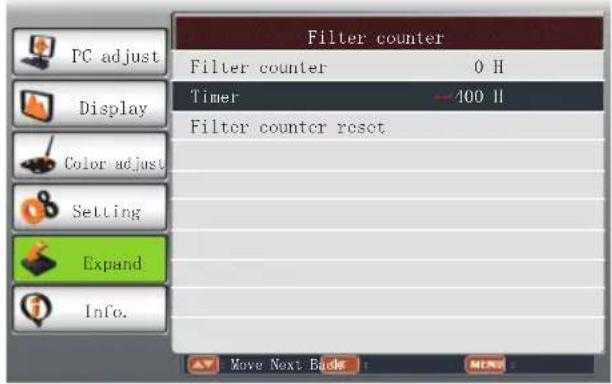 EIKI LC-WNS3200 - Filter counter - 1