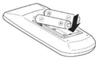 EIKI LC-WNS3200 - Install remote control batteries - 2