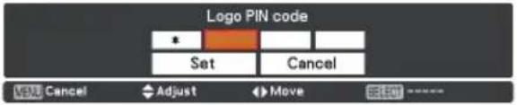 EIKI LC-WB200 - Enter a Logo PIN code - 1