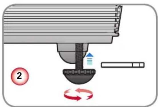 EIKI EIP-WSS3100 - Adjusting the Projector's Height - 3