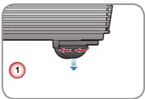 EIKI EIP-WSS3100 - Adjusting the Projector's Height - 2