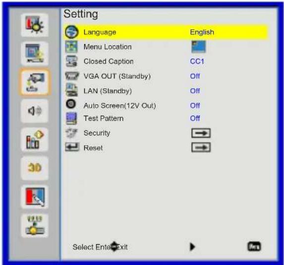EIKI EIP-WSS3100 - Setting - 1