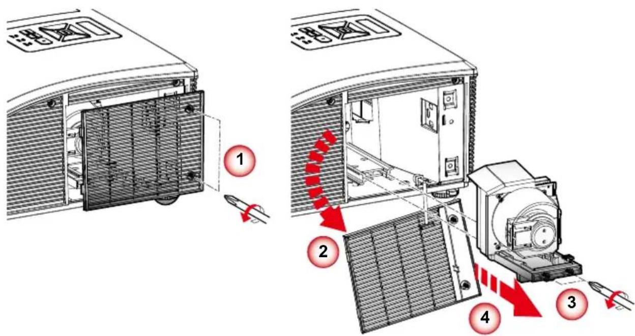 EIKI EIP-WSS3100 - Replacing the lamp (Part Number:13080021) - 2