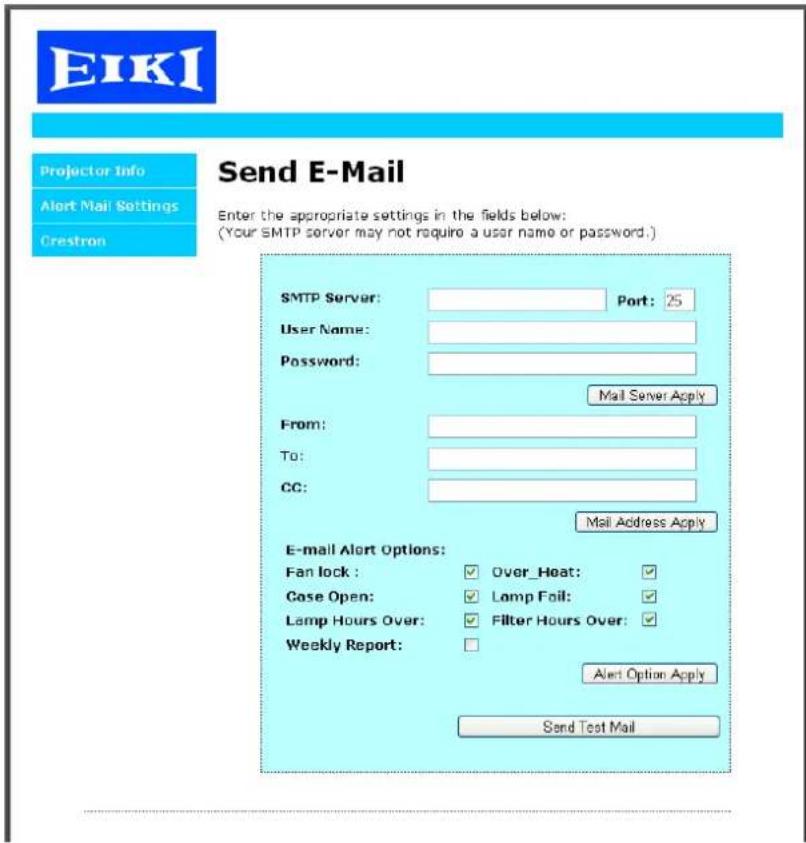 EIKI EIP-U4700 - Preparing Email Alerts - 2