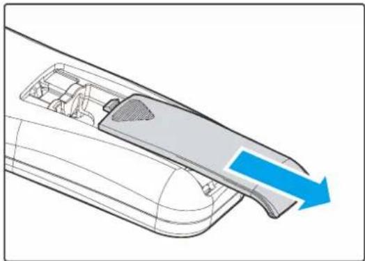 EIKI EIP-U4700 - Inserting the Remote Control Batteries - 1