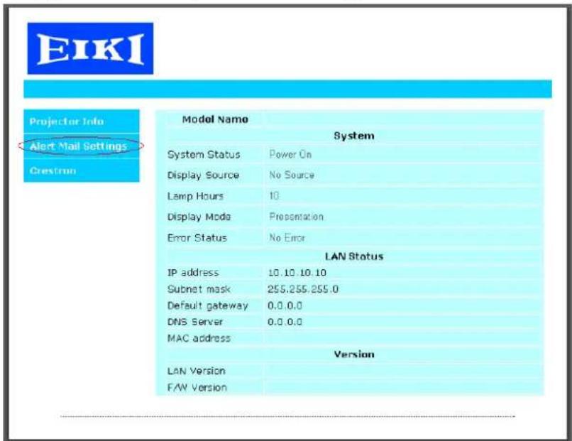 EIKI EIP-U4700 - Preparing Email Alerts - 1