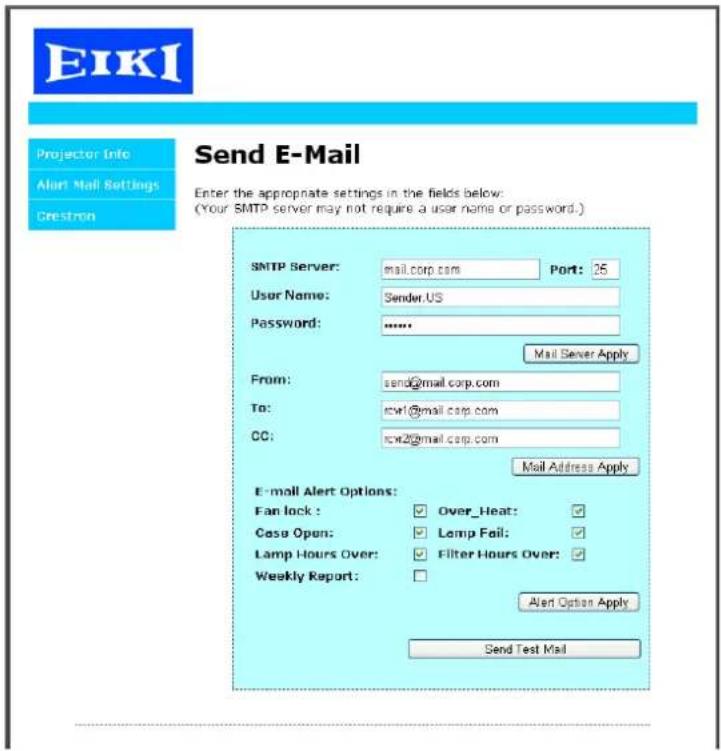 EIKI EIP-U4700 - Preparing Email Alerts - 3