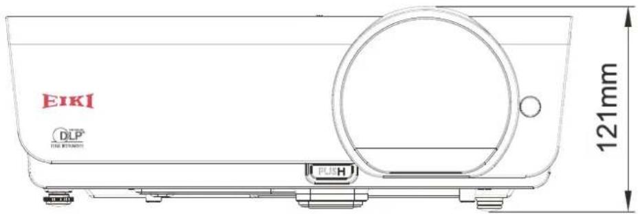 EIKI EIP-U4700 - Projector Dimensions - 2