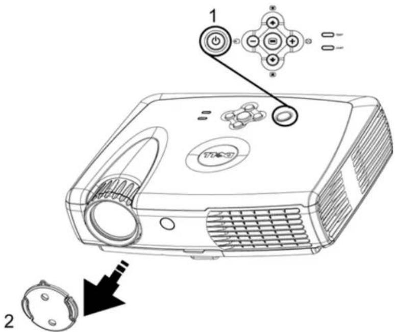 DELL 3200MP - Ein-/Ausschalten des Projektors - 2