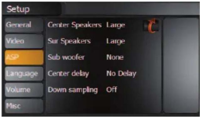 ZENEC ZE-NC4110 (Hyundai Santa Fe) - ASP (AUDIO SIGNAL PROCESSING) SETUP MENU - 2