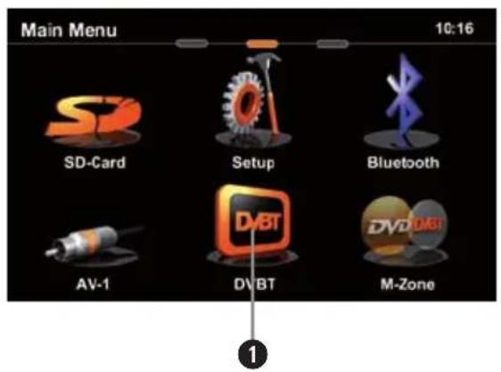 Main Menu 10:16 SD-Card Setup Bluetooth AV-1 DVBT M-Zone