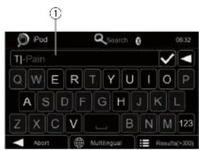 Pod Search 06:32 TI-Pain Q W E R T Y U I O P A S D F G H J K L Z X C V B N M 123 Abort Multilingual Result(>200)