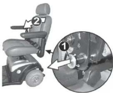 KYMCO Maxi XLS ForU - Tilt the backrest backwards: - 1