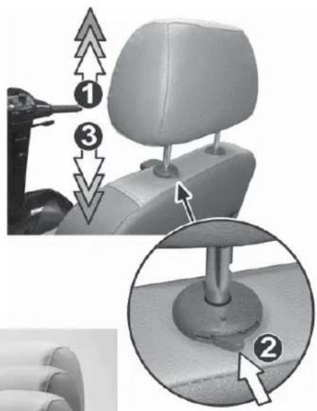 KYMCO Maxi XLS ForU - Lowering the headrest: - 1