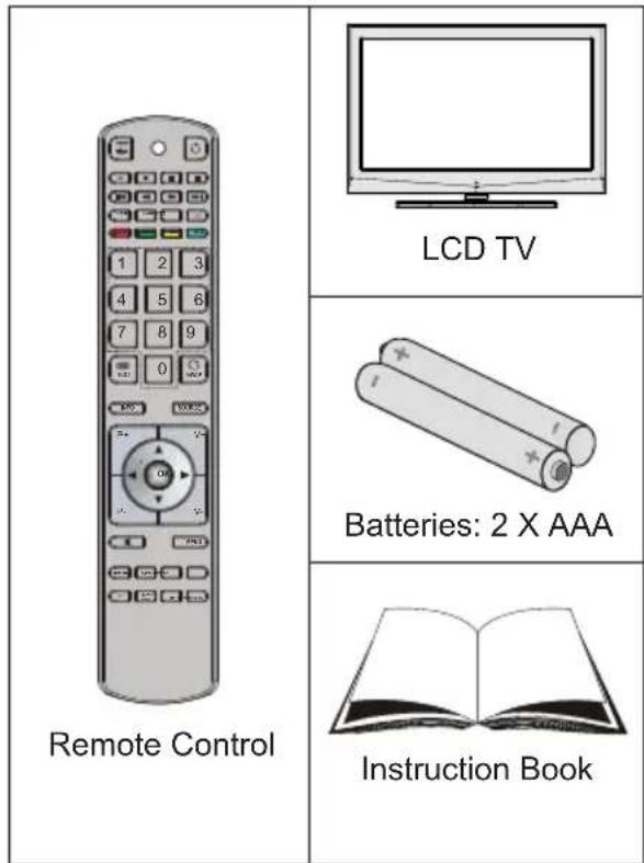 Remote Control LCD TV Batteries: 2 X AAA Instruction Book