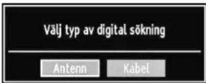 Välj typ av digital sökning Antenn Kabel