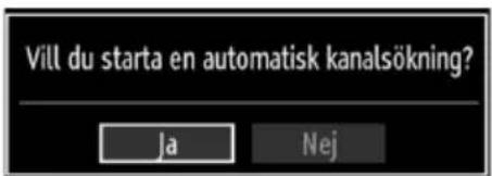 Vill du starta en automatisk kanalsökning? Ja Nej