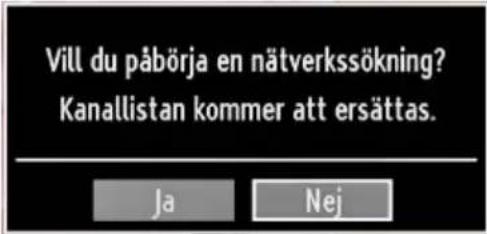 Vill du påbörja en nätverkssökning? Kanallistan kommer att ersättas.