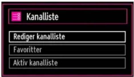 Kanalliste Rediger kanalliste Favoritter Aktiv kanalliste
