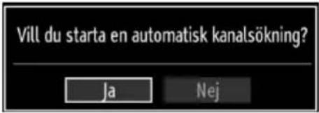 Vill du starta en automatisk kanalsökning? Ja Nej