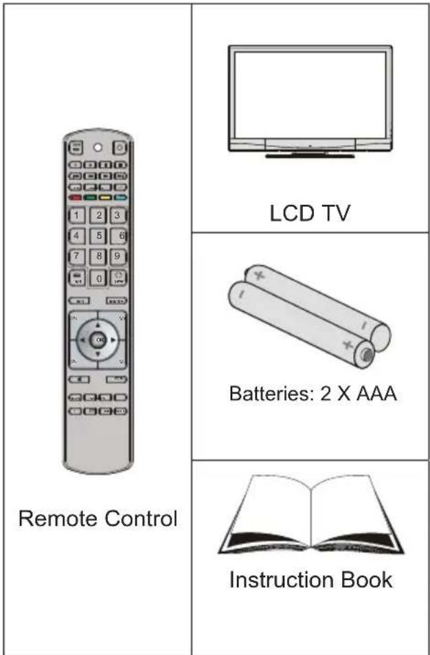 Remote Control LCD TV Batteries: 2 X AAA Instruction Book
