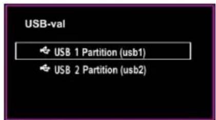 USB-val USB 1 Partition (usb1) USB 2 Partition (usb2)