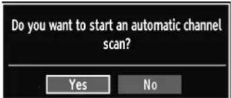Do you want to start an automatic channel scan? Yes No