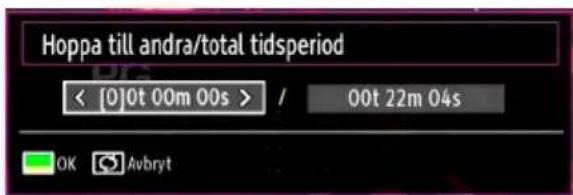 Hoppa till andra/total tidsperiod < [0]0t 00m 00s > / 00t 22m 04s OK Avbryt