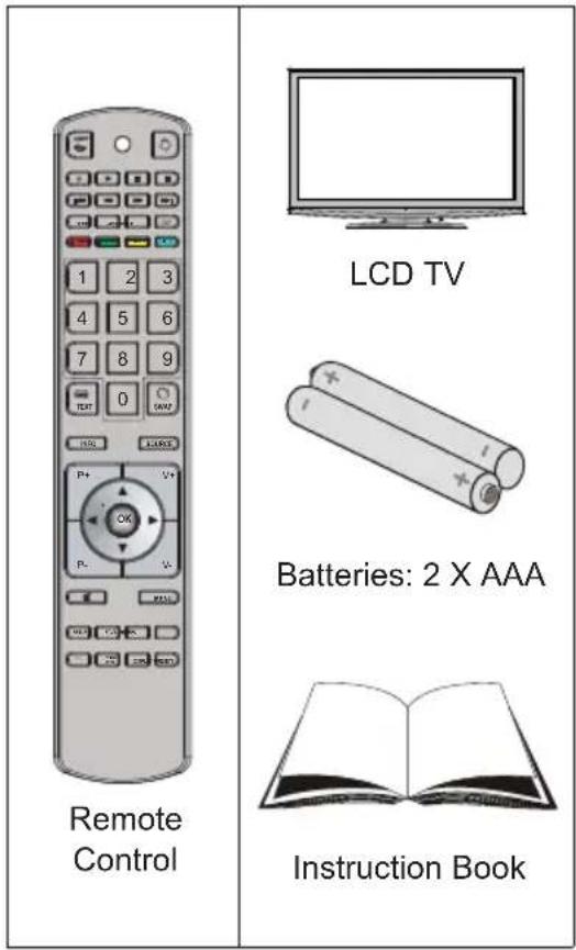 Remote Control LCD TV Batteries: 2 X AAA Instruction Book