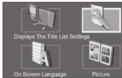Displays The Title List Settings On Screen Language Picture