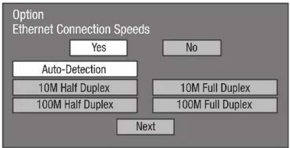 SHARP BD-HP17U - For the advanced setting (the setting of the Ethernet connection speeds), press ◀/▶ to select "Yes" or "No", then press ENTER. - 1