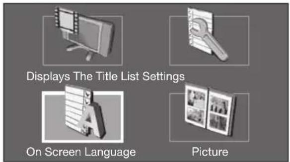Displays The Title List Settings On Screen Language Picture