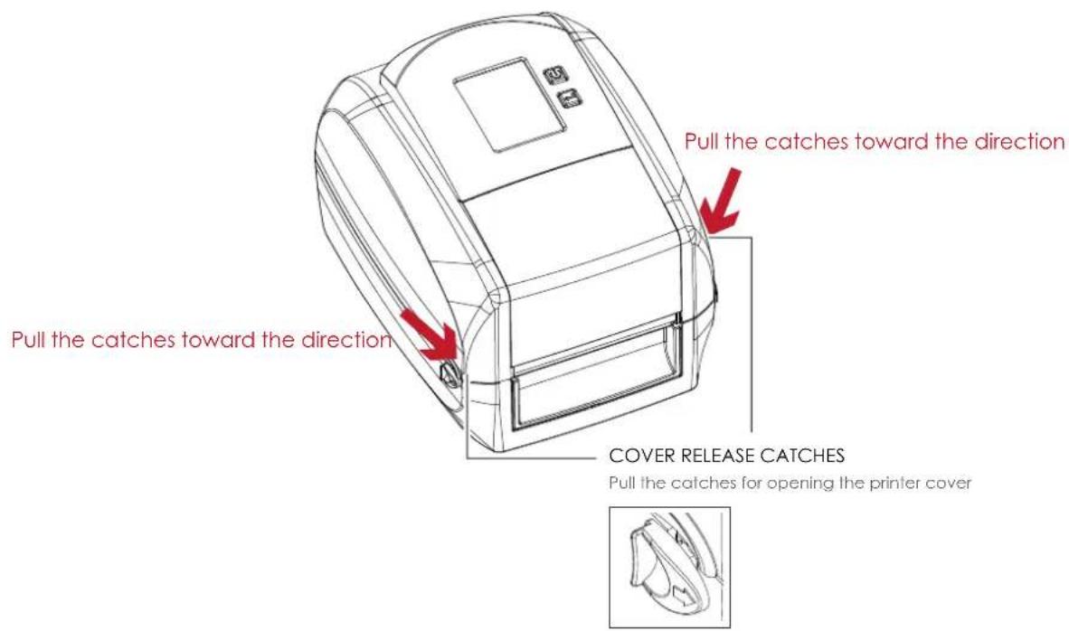 Godex RT860i - Open the Printer Cover and the Printing Mechanism - 1