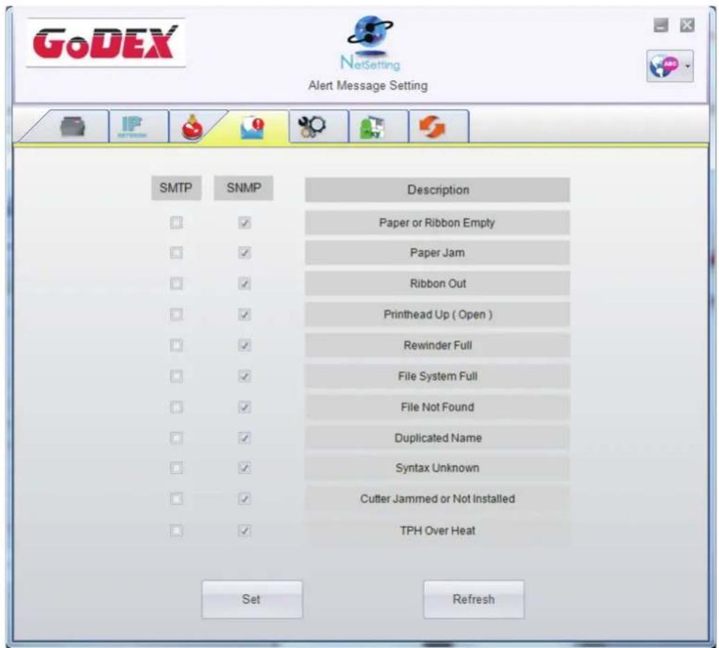 Godex RT860i - Alert Message Setting - 1