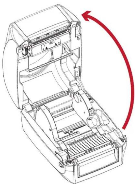 Godex RT860i - Open the Printer Cover and the Printing Mechanism - 2