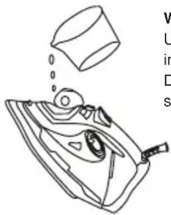 Diagram of a frying pan with liquid, accompanied by partial text fragments on the right