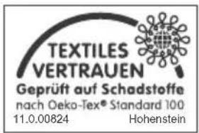 TEXTILES VERTRAUEN Geprüft auf Schadstoffe nach Oeko-Tex® Standard 100 11.0.00824 Hohenstein