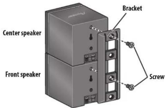 Center speaker Front speaker Bracket Screw