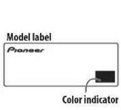 Model label Pioneer Color indicator