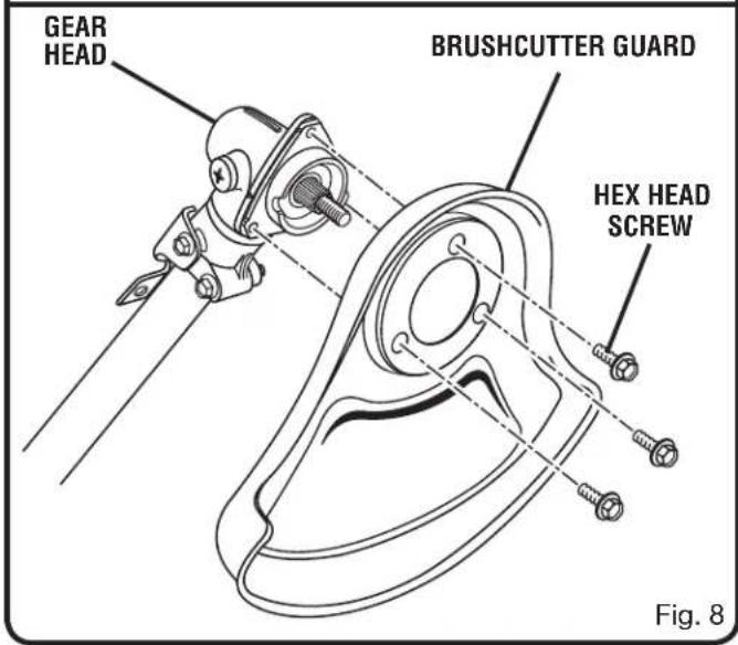 GEAR HEAD BRUSHCUTTER GUARD HEX HEAD SCREW Fig. 8