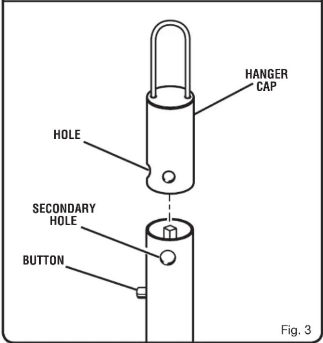 HANGER CAP HOLE SECONDARY HOLE BUTTON Fig. 3