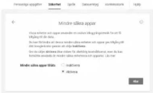 Personåga uppgifter Säkerhet Språk Datavierketag Kontelskostmark Håjäp Mindre säkra appar Visa skin texture och appar avandare en olivare infoggyingstomik för att till ågling till den data. Du låse till mindra att deze mindre säkra appar och appar på till ågling till ett loogli-korres pesens att vidja metallifera. Gren de sålje Aktivierna till aktivare till omlabning kombiellisnomat, eller du lien klassifte avandade de mindre säkra aktivore och apparid. Läs inte: Mindre säkra appar tillats Inaktiva Aktivierna star