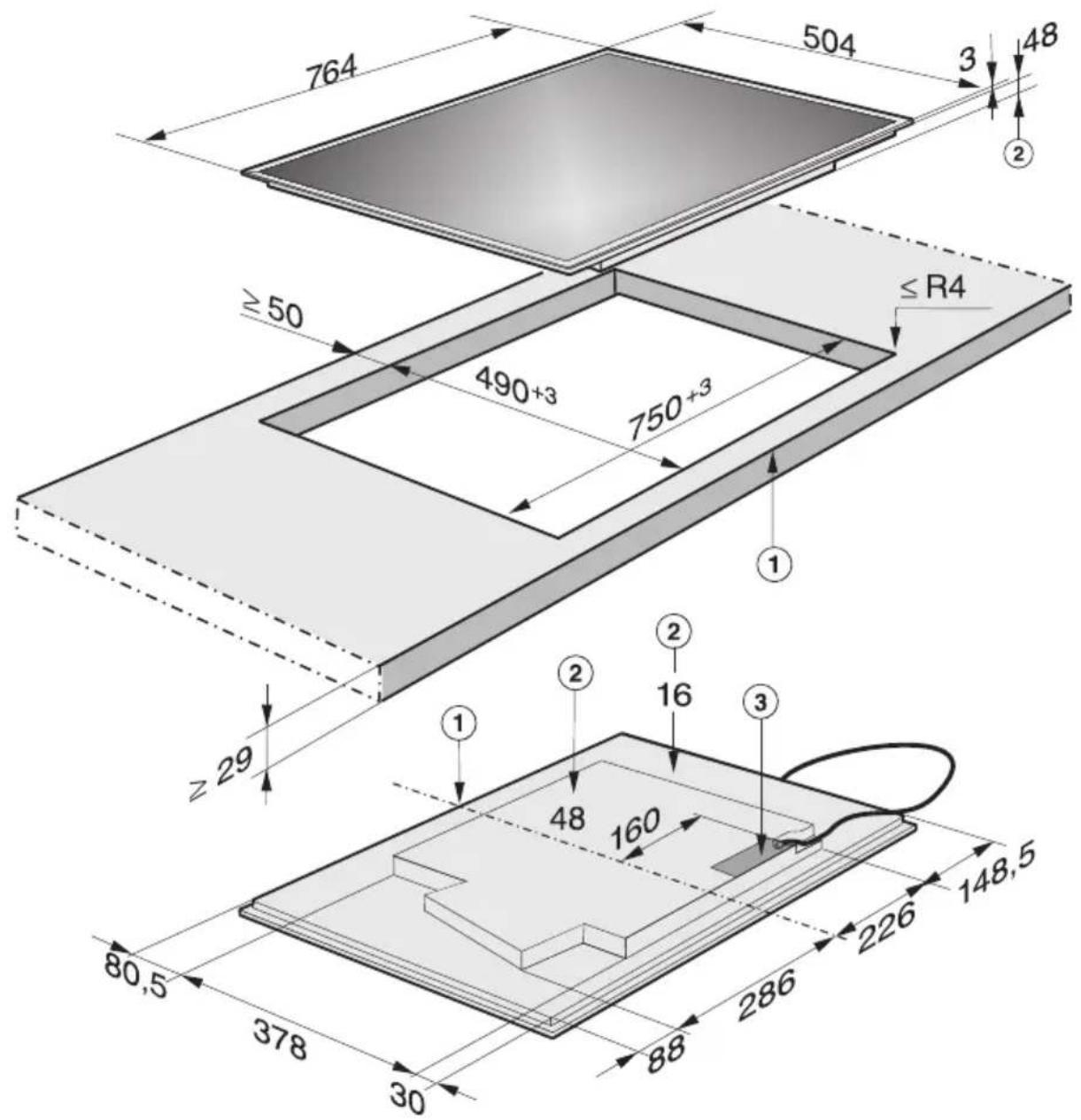 MIELE KM 6639 - Einbaumasse - 1
