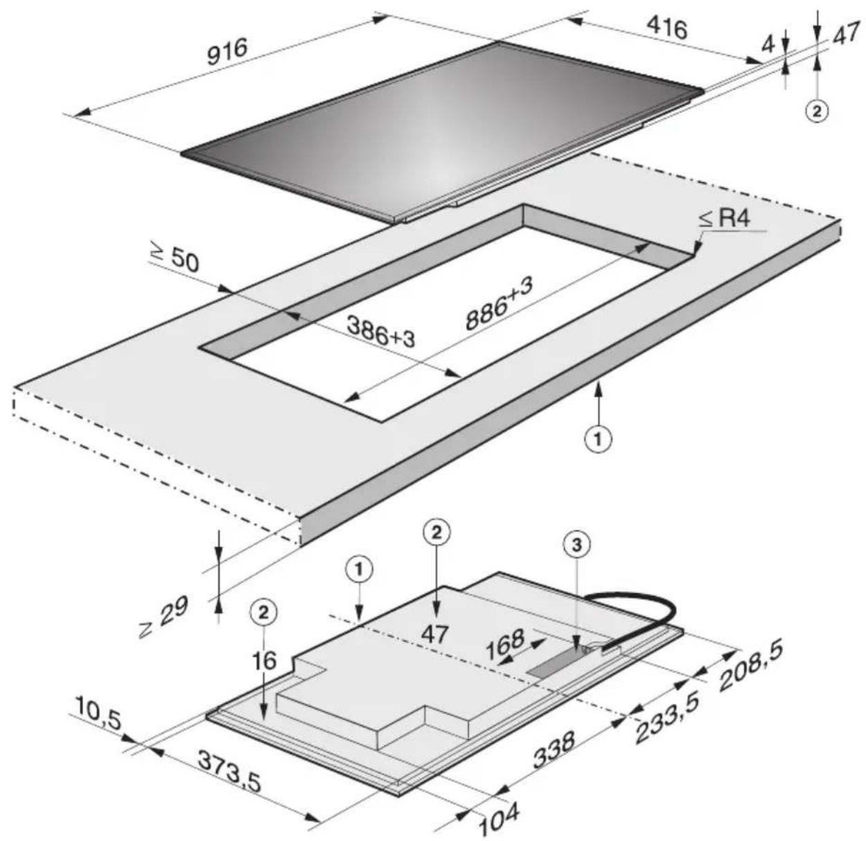 MIELE KM 6639 - Einbaumasse - 3