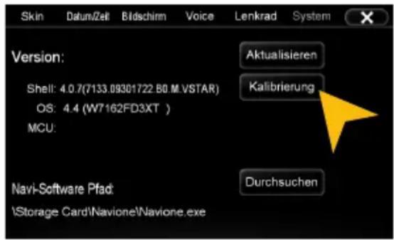 ESX VN630W - Kalibrierung der Touchscreen-Bedienung - 2