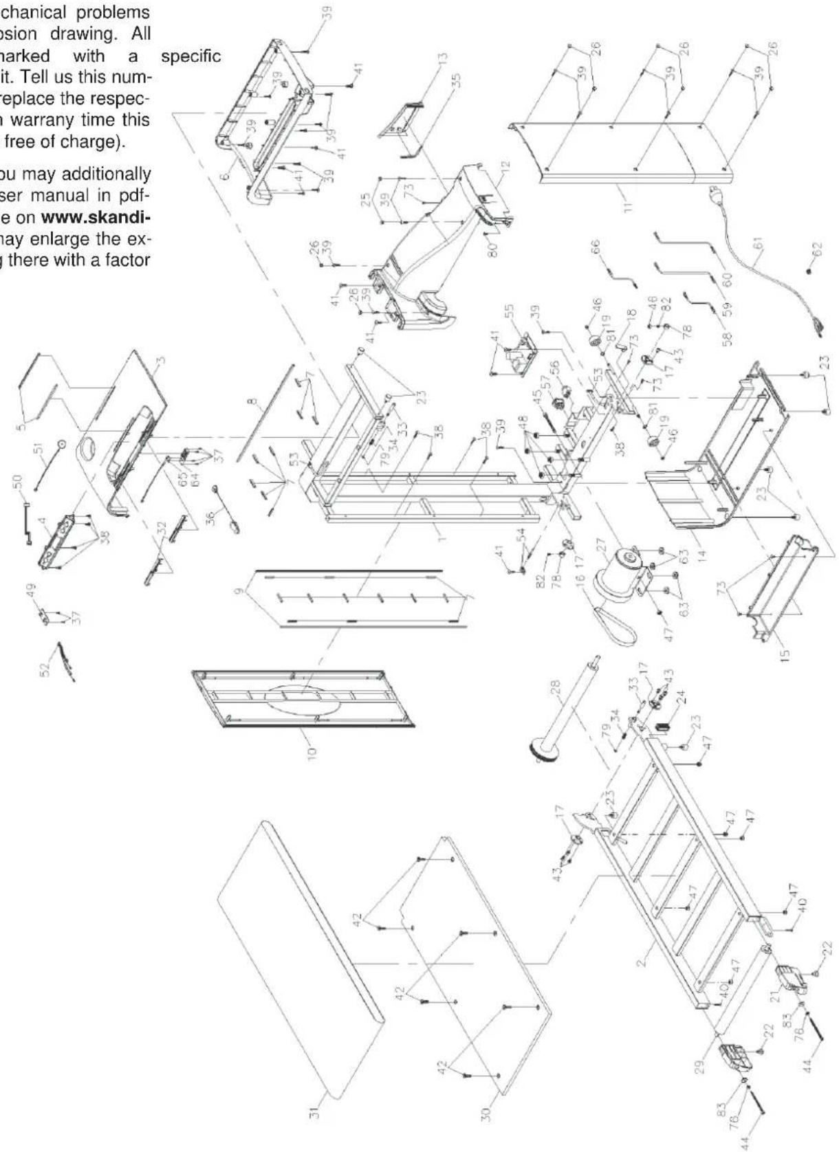 Mechanical problems tion drawing. All marked with a specific it. Tell us this num- replace the respec- warranty time this free of charge). you may additionally user manual in pdf- e on www.skandi- may enlarge the ex- ing there with a factor