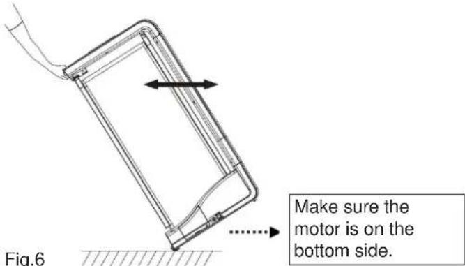 Make sure the motor is on the bottom side. Fig.6