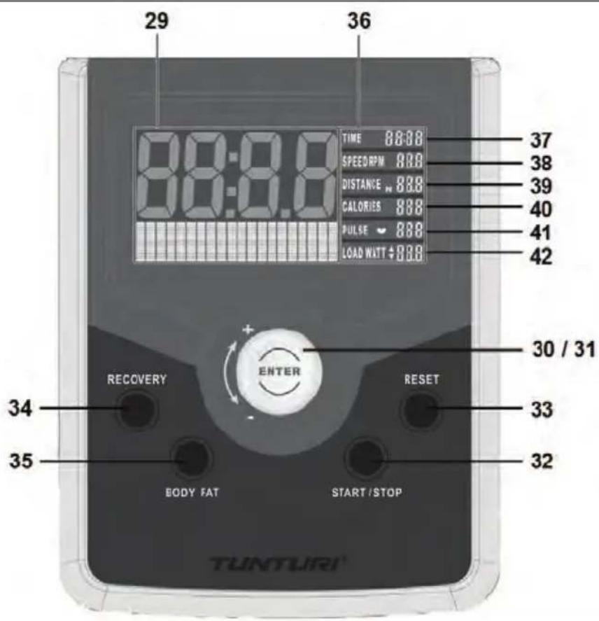 TUNTURI Go F 50 - Adjusting the console - 1