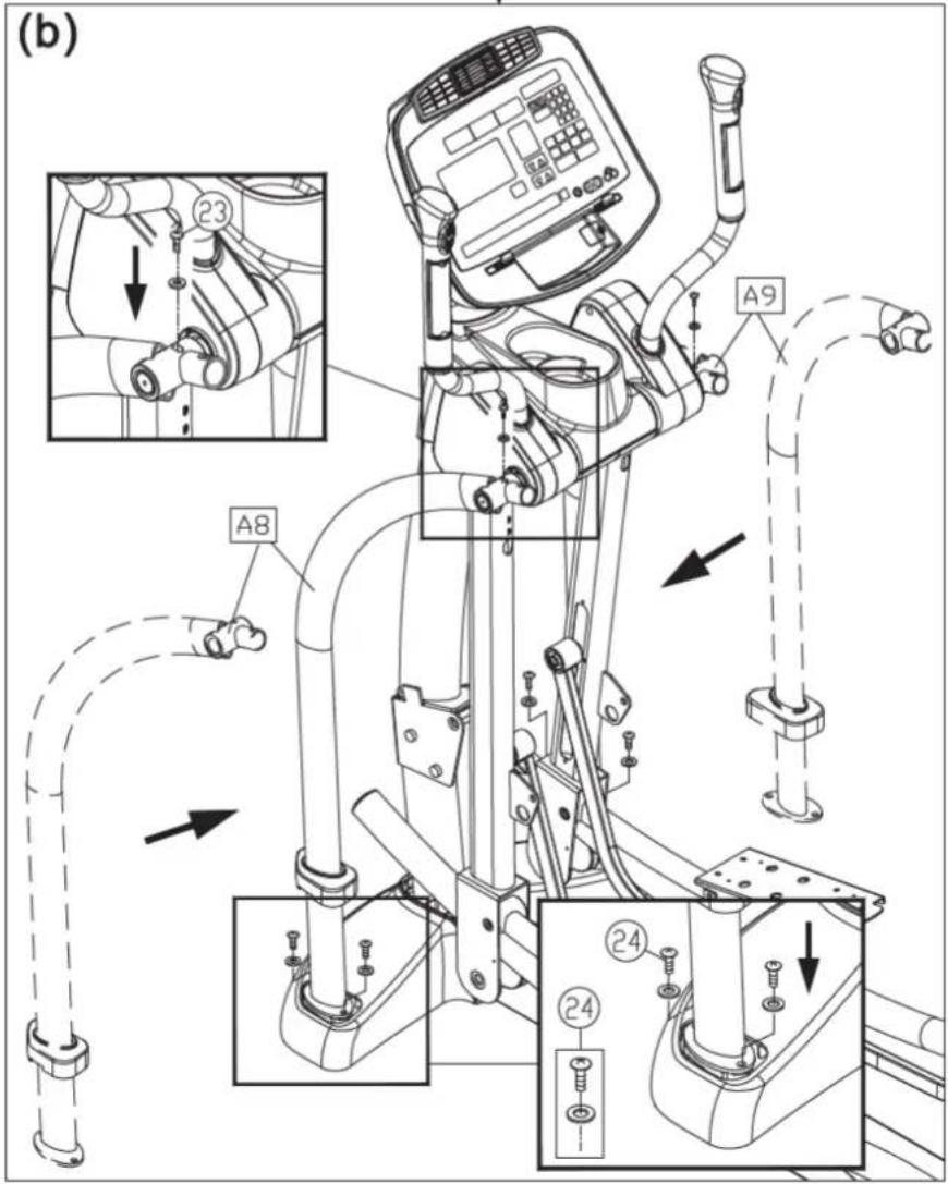 SportsArt E872 - STEP 3 Install the Support Tubes - 2